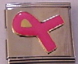 Breast cancer ribbon - Mega Link 18mm Italian charm - Click Image to Close